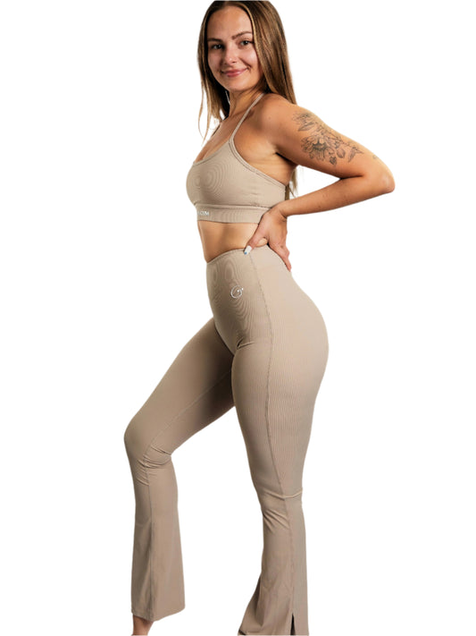 Flare Ribbed Seamless Leggings
